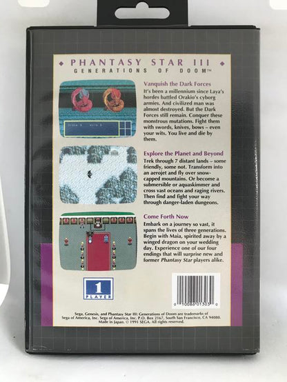 PHANTASY STAR III GENERATIONS OF DOOM (WITH BOX)