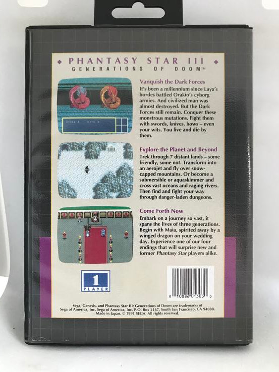 PHANTASY STAR III GENERATIONS OF DOOM (WITH BOX) (usagé)