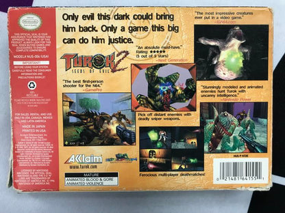 TUROK 2 SEEDS OF EVIL BLACK CARTRIDGE (COMPLETE IN BOX)