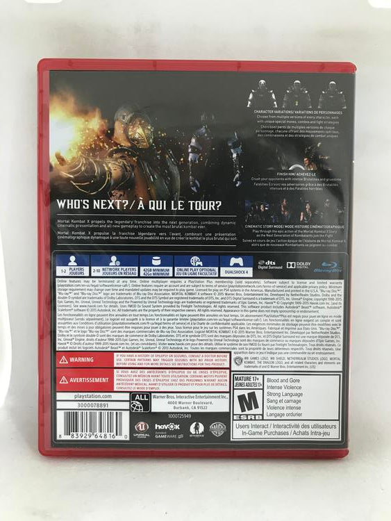 MORTAL KOMBAT X PLAYSTATION HITS