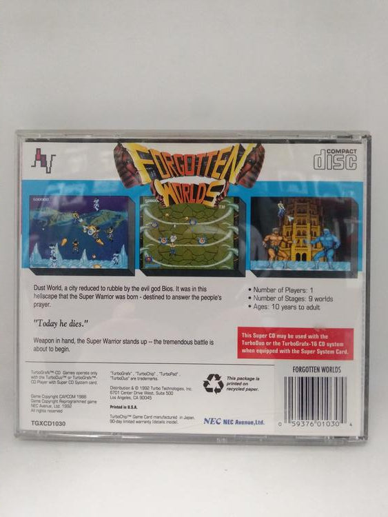 TURBOGRAFX-16 FORGOTTEN WORLDS (NON-ORIGINAL PRINT) (usagé)