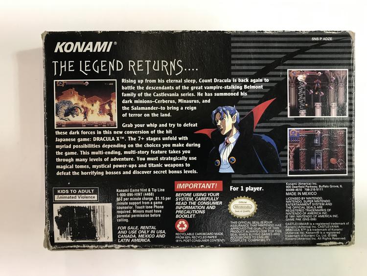 CASTLEVANIA DRACULA X / FAKE LABEL (COMPLETE IN BOX)