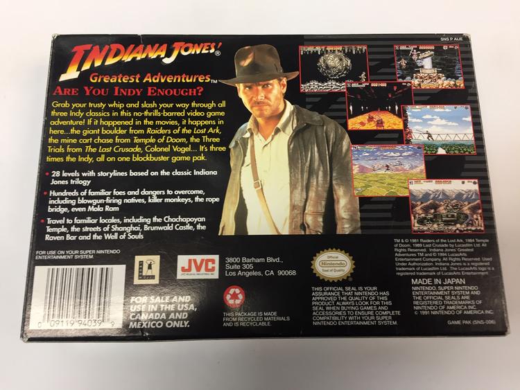 INDIANA JONES' GREATEST ADVENTURES (COMPLETE IN BOX) (usagé)
