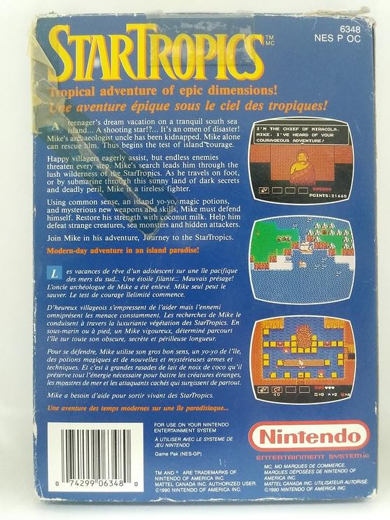 STAR TROPICS WITH LETTER (COMPLETE IN BOX)