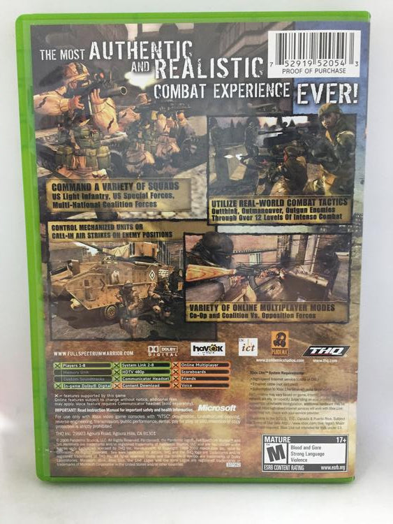 FULL SPECTRUM WARRIOR TEN HAMMERS (WITH BOX) (usagé)