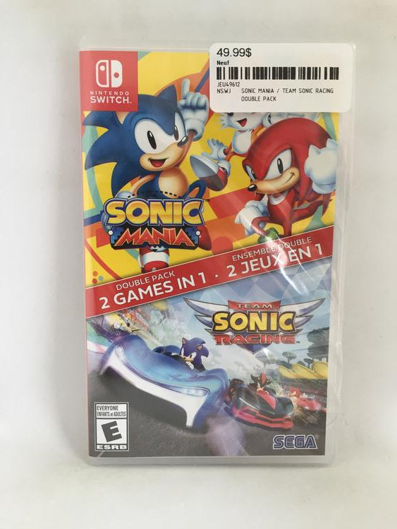 SONIC MANIA / TEAM SONIC RACING DOUBLE PACK (usagé)