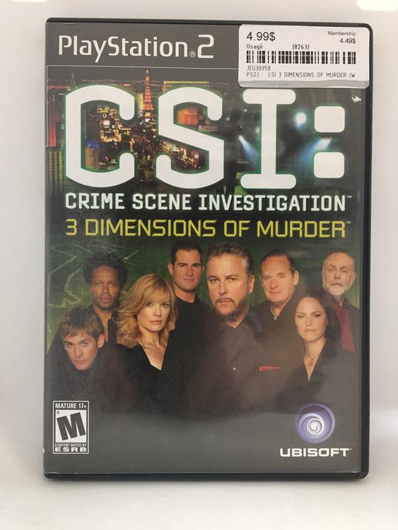 CSI 3 DIMENSIONS OF MURDER (WITH BOX) (usagé)