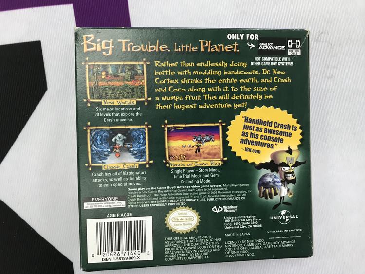 CRASH BANDICOOT THE HUGE ADVENTURE (WITH BOX) (usagé)