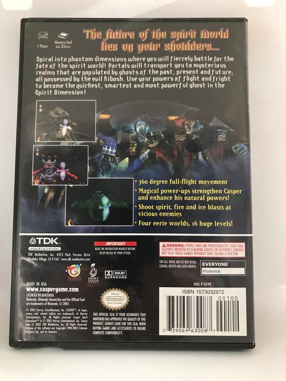 CASPER SPIRIT DIMENSIONS (COMPLETE IN BOX)