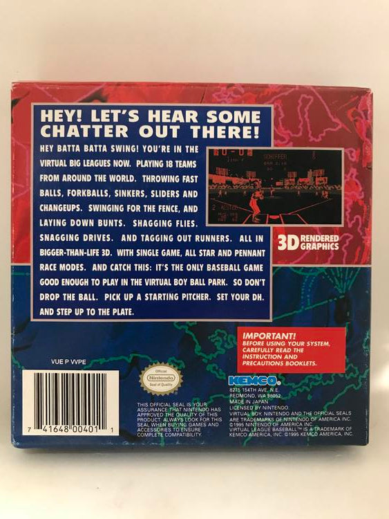 VIRTUAL BOY VIRTUAL LEAGUE BASEBALL (COMPLETE IN BOX)
