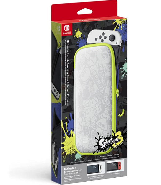 CARRY CASE AND SCREEN PROTECTOR SPLATOON 3 EDITION SWITCH OLED