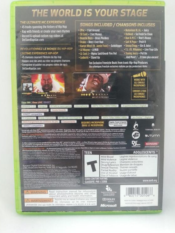 DEF JAM RAPSTAR GAME ONLY (COMPLETE IN BOX)