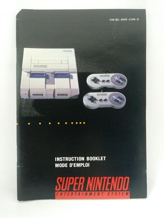 SNES SUPER NINTENDO SYSTEM INSTRUCTION BOOKLET BILINGUAL (usagé)