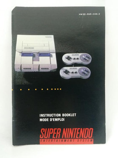 SNES SUPER NINTENDO SYSTEM INSTRUCTION BOOKLET BILINGUAL (usagé)