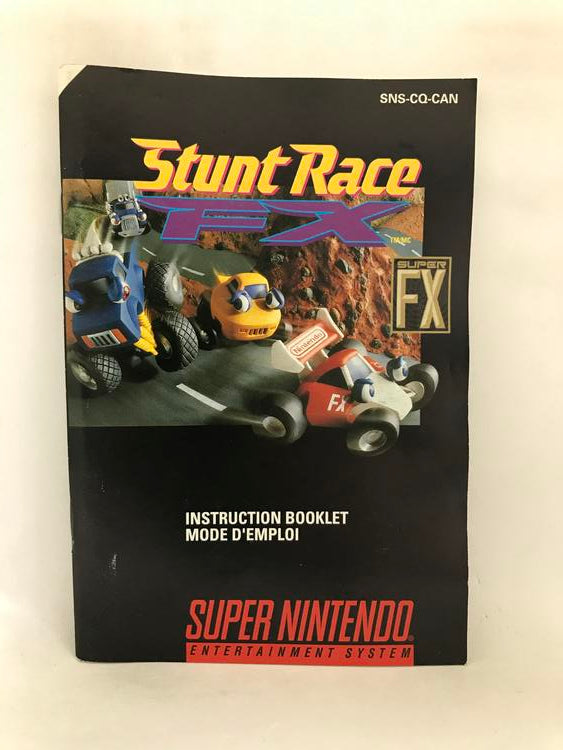 SNES STUNT RACE FX INSTRUCTION BOOKLET BILINGUAL (usagé)