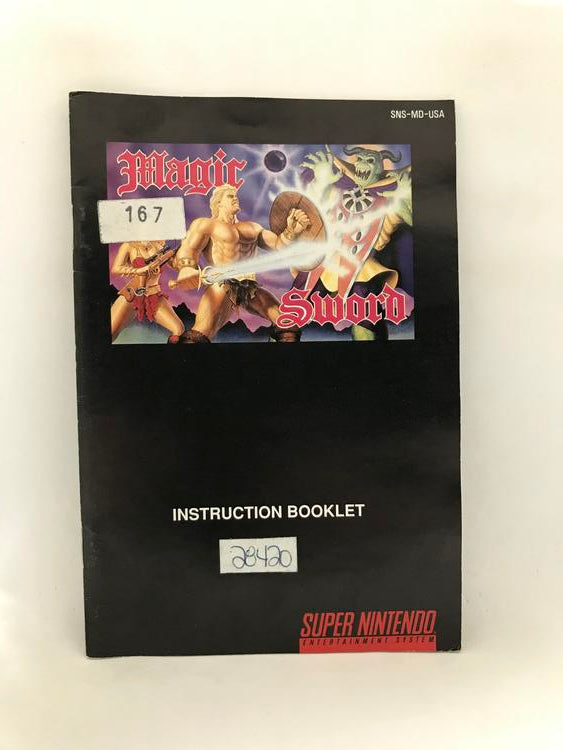SNES MAGIC SWORD INSTRUCTION BOOKLET ENGLISH
