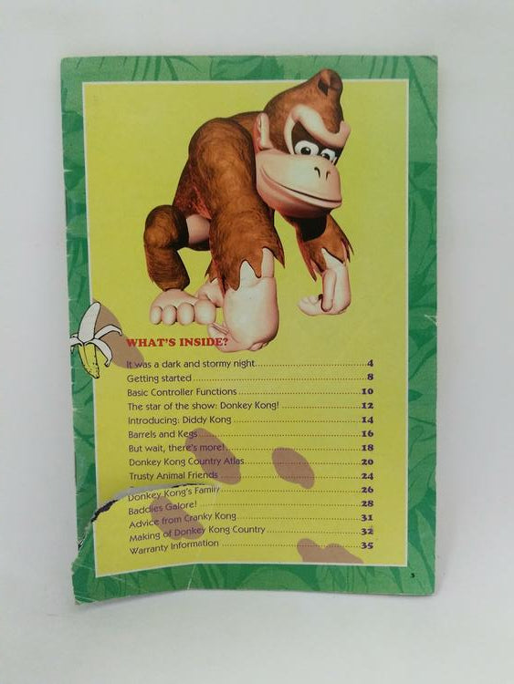 SNES DONKEY KONG COUNTRY INSTRUCTION BOOKLET ENGLISH (usagé)