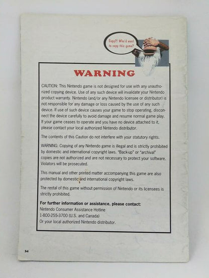 SNES DONKEY KONG COUNTRY INSTRUCTION BOOKLET ENGLISH (usagé)