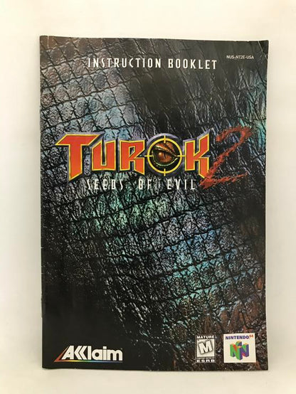 N64 TUROK 2 SEEDS OF EVIL INSTRUCTION BOOKLET ENGLISH