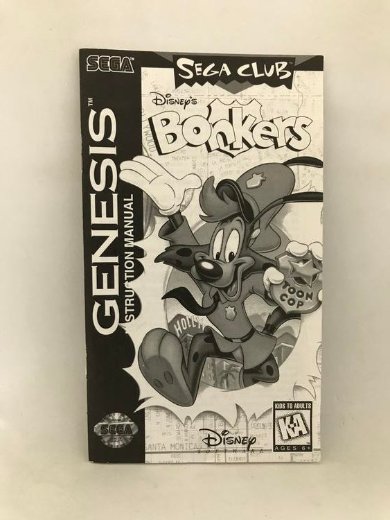 GEN BONKERS INSTRUCTION BOOKLET ENGLISH (usagé)