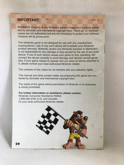 N64 DIDDY KONG RACING INSTRUCTION BOOKLET ENGLISH (usagé)