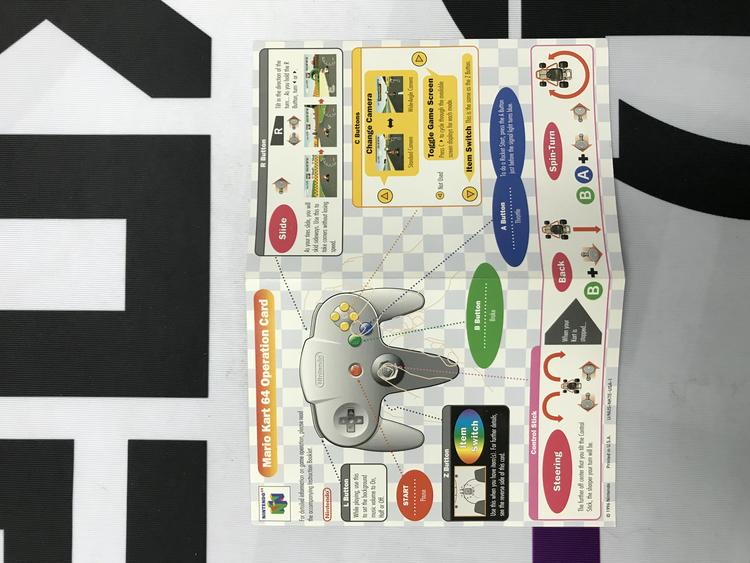N64 MARIO KART 64 INSTRUCTION BOOKLET ENGLISH WITH OPERATION CARD