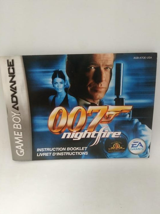 GBA 007 NIGHTFIRE INSTRUCTION BOOKLET BILINGUAL