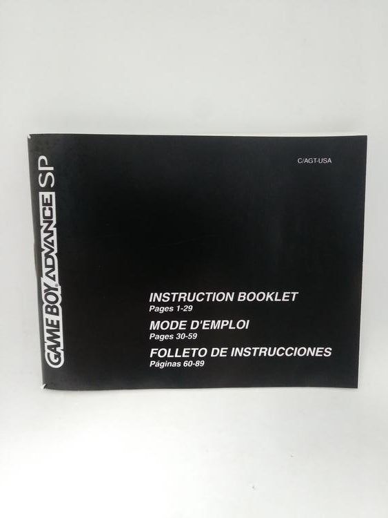 GBA GAME BOY ADVANCE SP INSTRUCTION BOOKLET TRILINGUAL