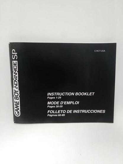 GBA GAME BOY ADVANCE SP INSTRUCTION BOOKLET TRILINGUAL