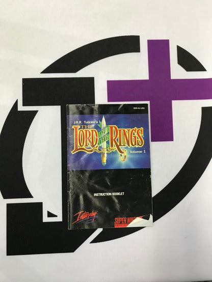 SNES THE LORD OF THE RINGS VOLUME 1 INSTRUCTION BOOKLET ENGLISH