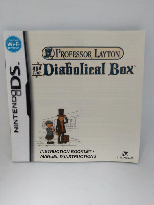 NDS PROFESSOR LAYTON AND THE DIABOLICAL BOX INSTRUCTION BOOKLET BILINGUAL (usagé)