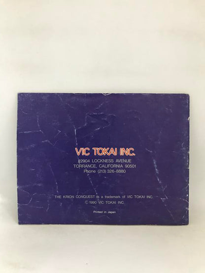 NES THE KRION CONQUEST INSTRUCTION BOOKLET ENGLISH