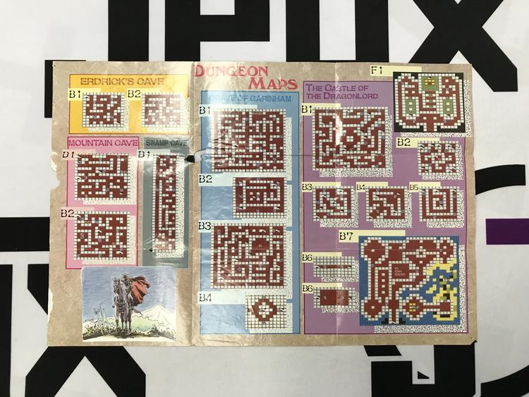 NES DRAGON WARRIOR INSTRUCTION BOOKLET ENGLISH WITH EXPLORER'S HANDBOOK + POSTER + MAP + GUIDE (usagé)