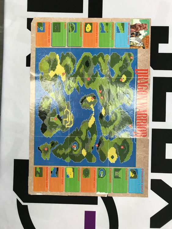 NES DRAGON WARRIOR INSTRUCTION BOOKLET ENGLISH WITH EXPLORER'S HANDBOOK + POSTER + MAP + GUIDE (usagé)