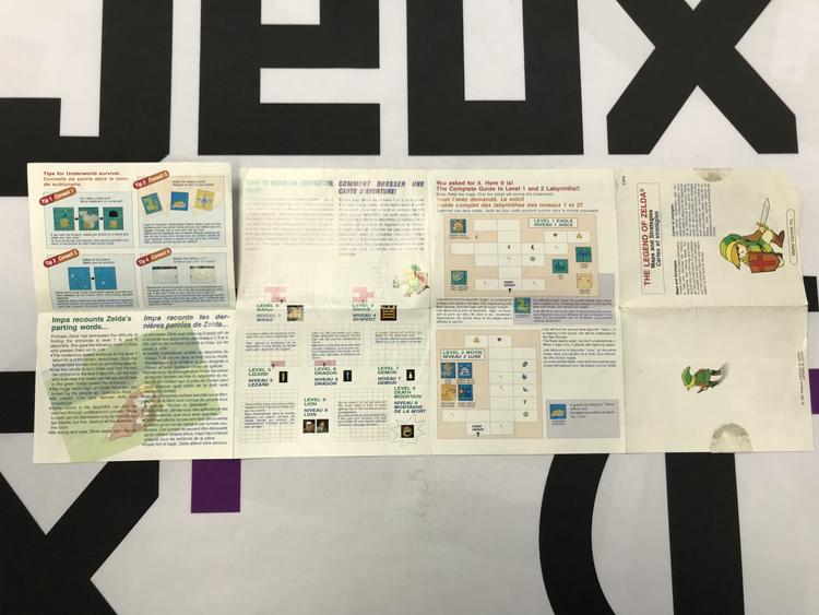 NES THE LEGEND OF ZELDA INSTRUCTION BOOKLET BILINGUAL WITH MAP