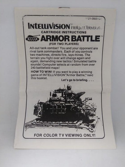 INTELLIVISION ARMOR BATTLE (COMPLETE IN BOX)