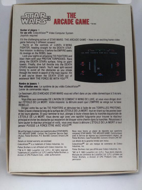 COLECOVISION STAR WARS THE ARCADE GAME (COMPLETE IN BOX)