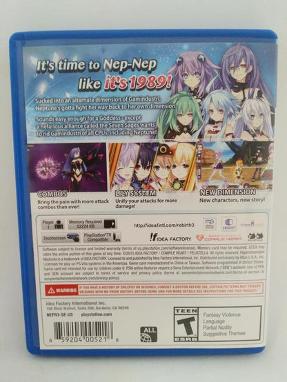 HYPERDIMENSION NEPTUNIA RE;BIRTH3: V GENERATION (WITH BOX) (usagé)