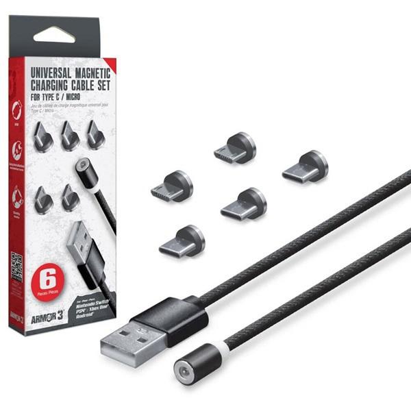 UNIVERSAL MAGNETIC CHARGING CABLE SET TYPE-C - MICRO USB