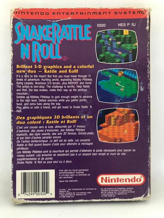 NES SNAKE RATTLE N ROLL (BOX ONLY)