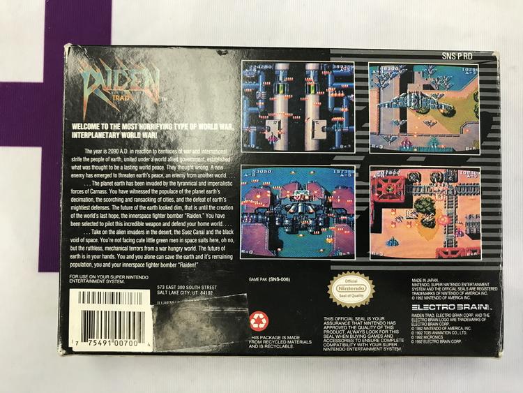 SNES RAIDEN TRAD (BOX ONLY) (used)