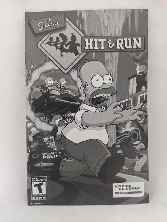 PS2 THE SIMPSONS HIT & RUN INSTRUCTION BOOKLET BILINGUAL (usagé)