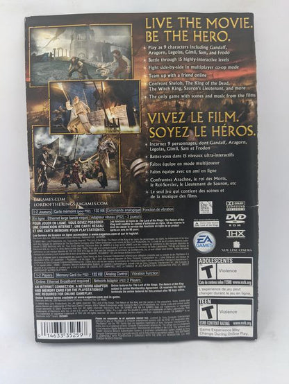 PS2 THE LORD OF THE RINGS THE RETURN OF THE KING INSTRUCTION BOOKLET BILINGUAL (usagé)