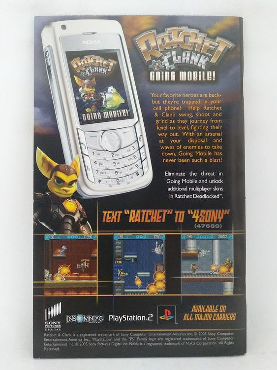 PS2 RATCHET DEADLOCKED INSTRUCTION BOOKLET ENGLISH