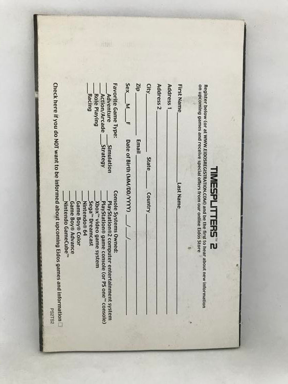 PS2 TIME SPLITTERS 2 INSTRUCTION BOOKLET ENGLISH (usagé)