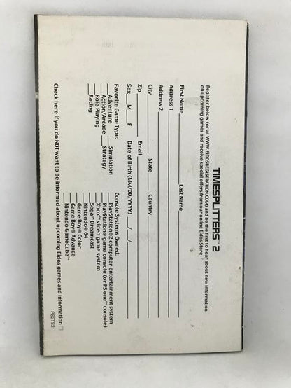 PS2 TIME SPLITTERS 2 INSTRUCTION BOOKLET ENGLISH (usagé)