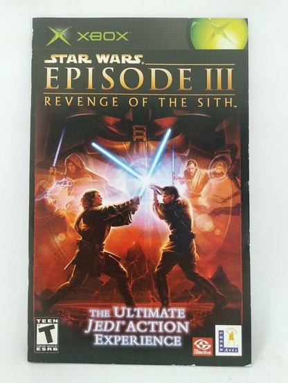 XBOX STAR WARS III REVENGE OF THE SITH INSTRUCTION BOOKLET ENGLISH