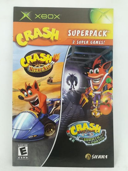XBOX CRASH SUPERPACK INSTRUCTION BOOKLET BILINGUAL (usagé)