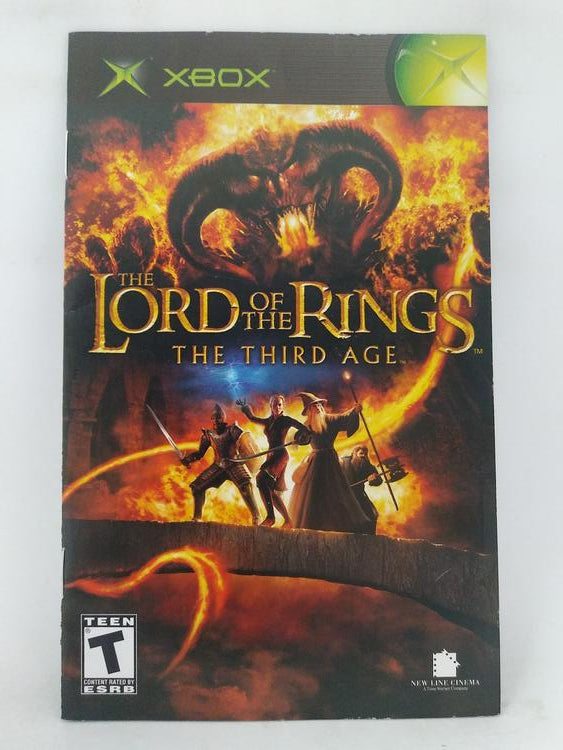 XBOX THE LORD OF THE RINGS THE THIRD AGE INSTRUCTION BOOKLET ENGLISH