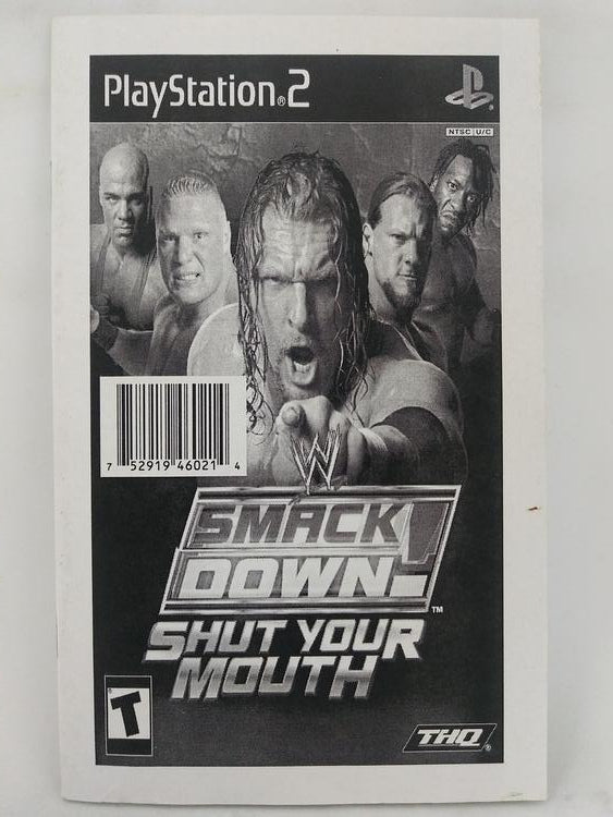 PS2 WWE SMACKDOWN SHUT YOUR MOUTH INSTRUCTION BOOKLET BILINGUAL